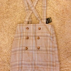 Overall plaid dress NWT